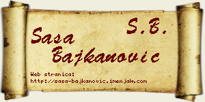Saša Bajkanović vizit kartica